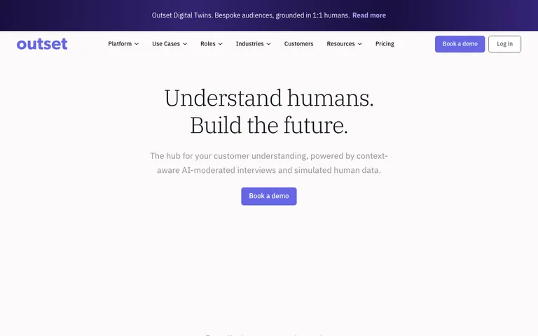 Outset official website homepage screenshot